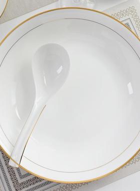 大金边骨瓷餐具大盘子子商菜盘子餐厅用12英寸家用大号大圆F76S57