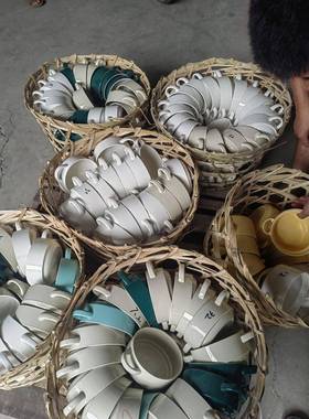 彩色仿瓷餐菜具胺盘子密ktv49680小吃碟子塑料平盘盘凉菜盘花边圆