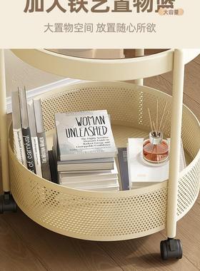 复古中古风可移沙发边几阳台小茶桌61720床头侧边推小柜茶几小动车