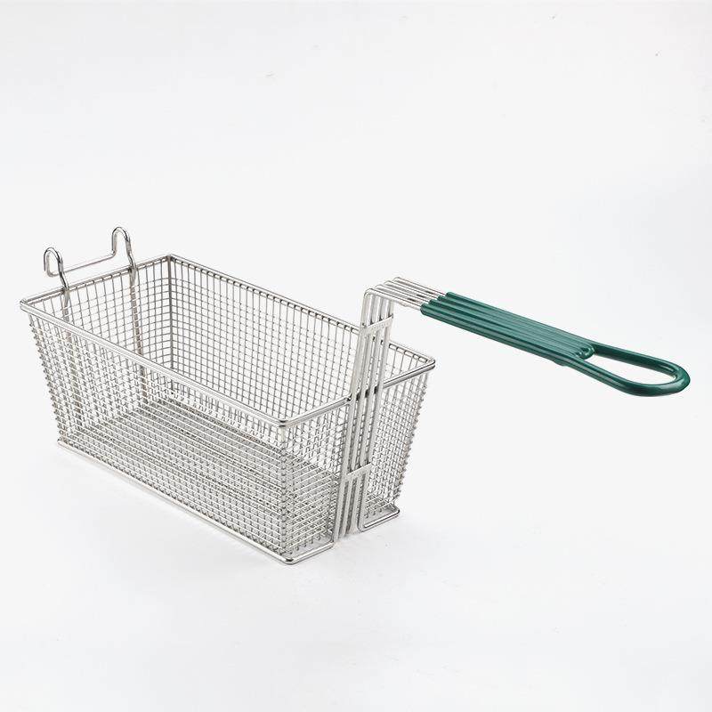 不锈钢方形篮网快炸餐店炸薯条块油炸网篮滤油网筛鸡86848格油炸