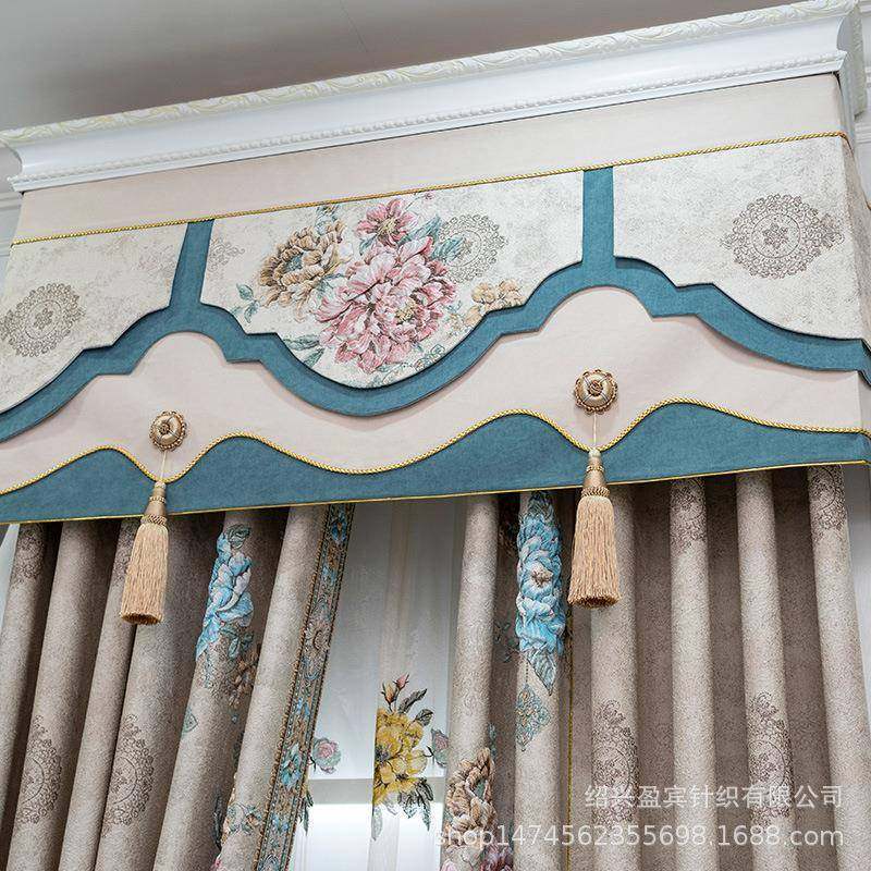 4D体浮雕HCO窗帘法客式厅卧室厚遮光立豪华窗帘高精密提花加窗帘