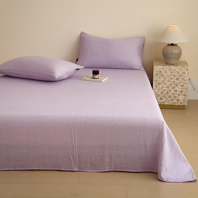 A类纯棉皱纱床单单学件ABL100全棉布被单生皱宿舍单纱人床笠罩三