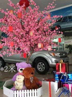 厂家销仿桃栽花树摄影装修布景真假桃花树70020仿真树自盆仿真花