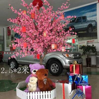 厂家销仿桃栽花树摄影装修布景真假桃花树70020仿真树自盆仿真花