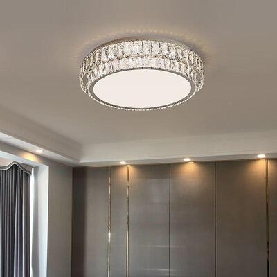 晶客厅灯吸顶灯现代简约大奢气卧室灯水轻水818晶灯灯具全屋套餐