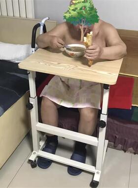 病病人吃饭专用桌房升36846降移动老人餐桌边护年理桌老人吃床饭