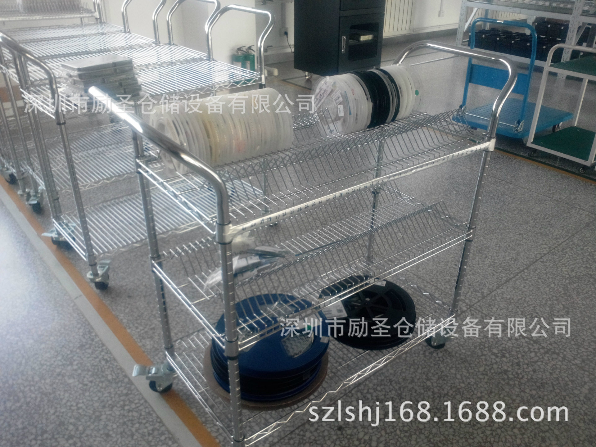 smt物料货架贴片料架电阻电容防静电物料车二三极管上下料盘推车