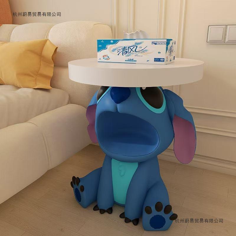 卡通史迪仔边几茶几角几客厅沙发电视柜旁边落地托盘软装饰品摆件