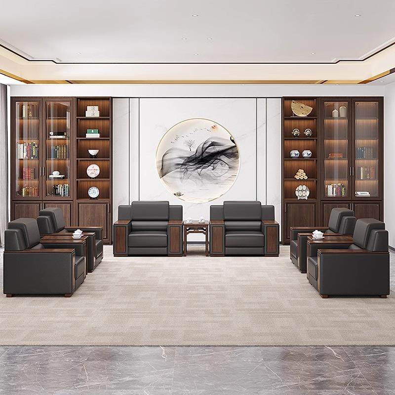 办公沙发新中式真皮简约现代商务会客接待洽谈办公室沙发茶几组合,工业油品/胶粘/化学/实验室用品,其他实验室设备,淘宝优惠券,粉丝福利购,淘宝优惠卷