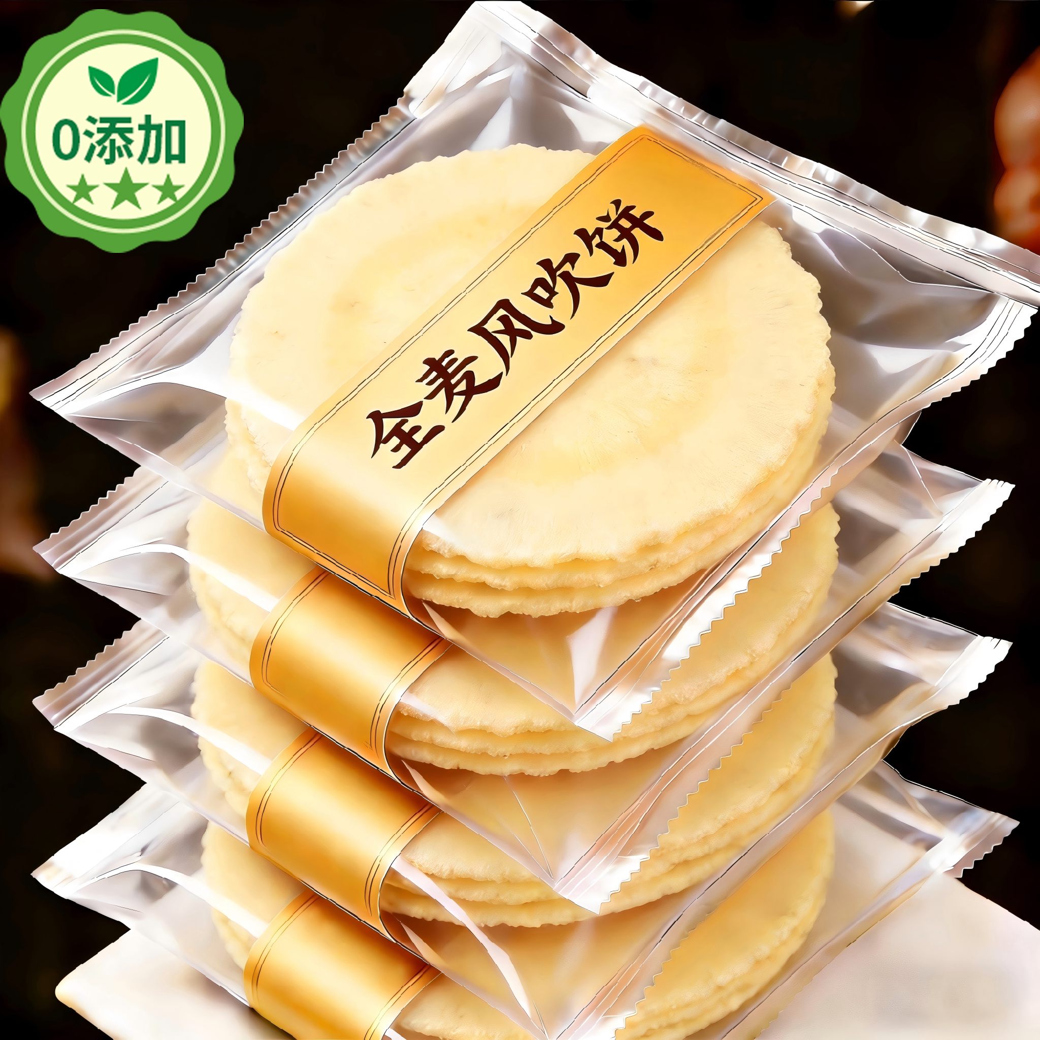 农科院正宗全麦风吹饼官方旗舰店无糖五黑南瓜潮汕特产薄脆饼干