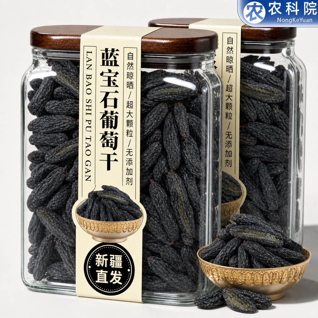 农科院蓝宝石葡萄干黑新疆特级超大官方旗舰店吐鲁番黑美人正宗