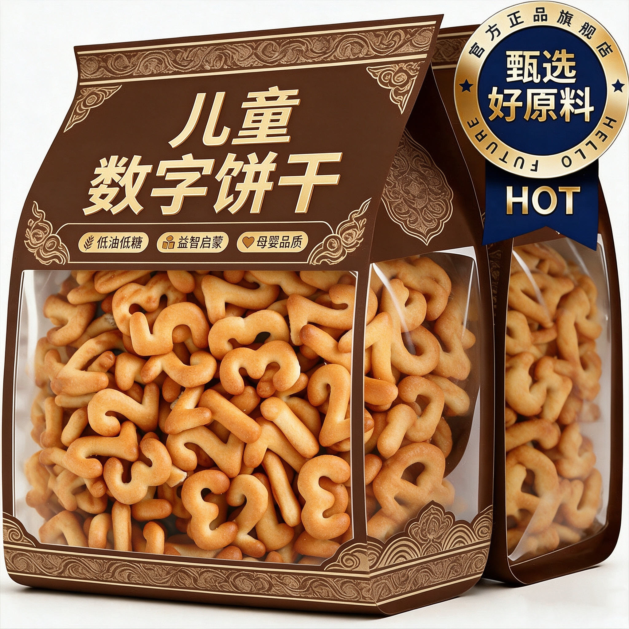 字母数字饼干儿童小包装无添加老式零食宝宝婴儿辅食卡通早餐代餐