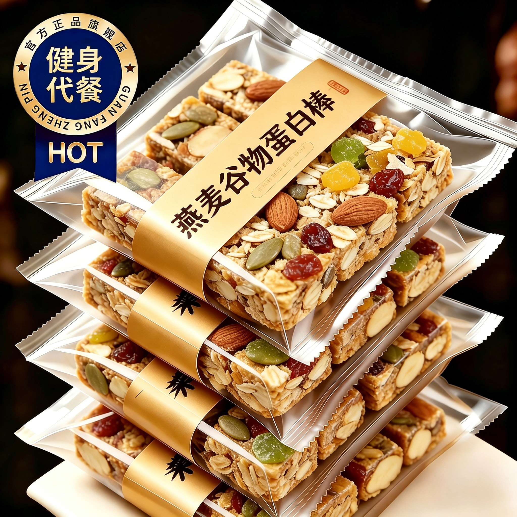 农科院燕麦能量棒低脂饱腹坚果高蛋白谷物儿童进口健身运动代餐