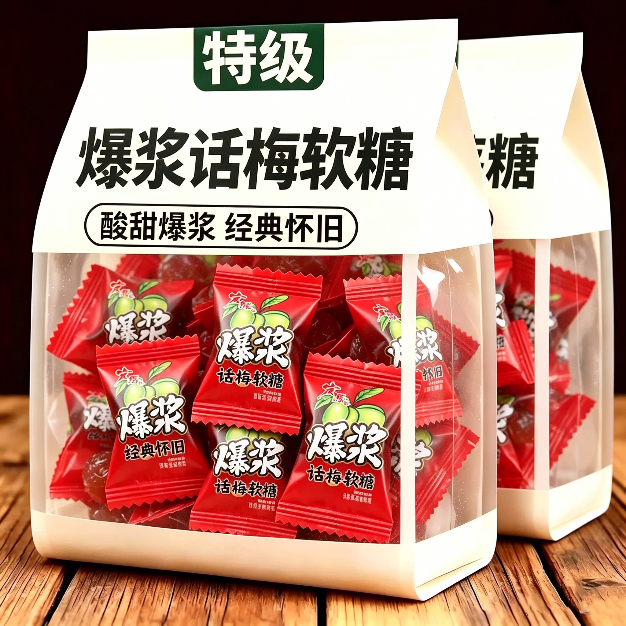 宏源爆浆话梅软糖广东老字号官方图片