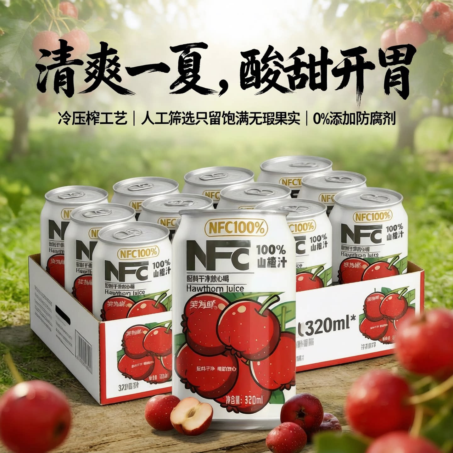 山楂汁饮料儿童100纯官方旗舰店无添加nfc果汁整箱无糖开胃鲜小瓶图片