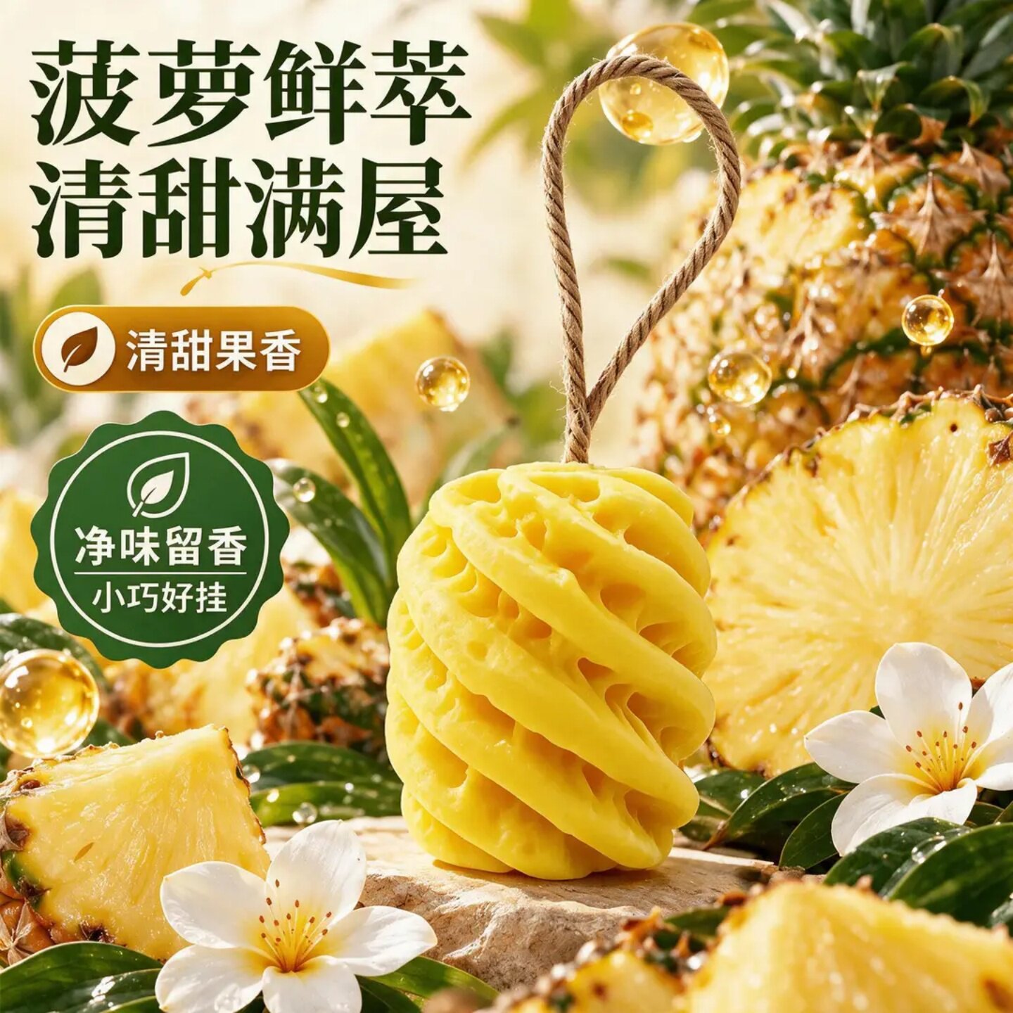 古诗明妃菠萝果香固体香氛清新日常家居除味持久留香天然植物配方