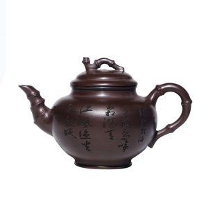 宜兴原矿百目紫泥手工紫砂壶 竹报春泡茶壶大容量家用功夫泡茶具