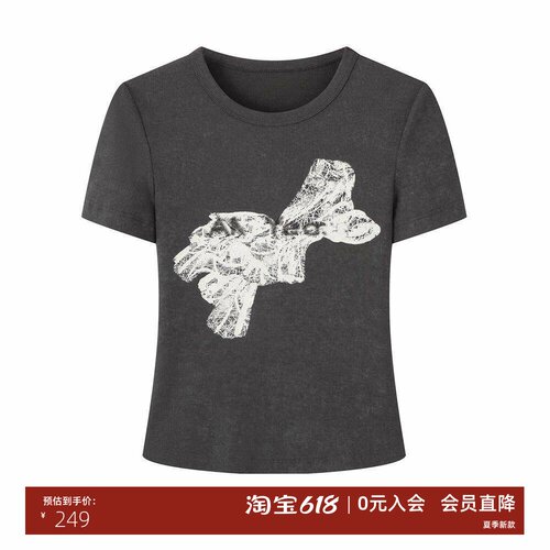 夏新款圆领印花短袖T恤女