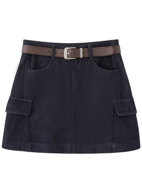 arioseo品艾诺丝官方旗舰店2026年春新款复古牛仔高腰A字短裙1890