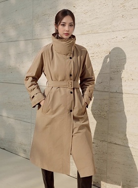 arioseo品艾诺丝官方旗舰店2025冬新长款收腰风衣羽绒服AR004010