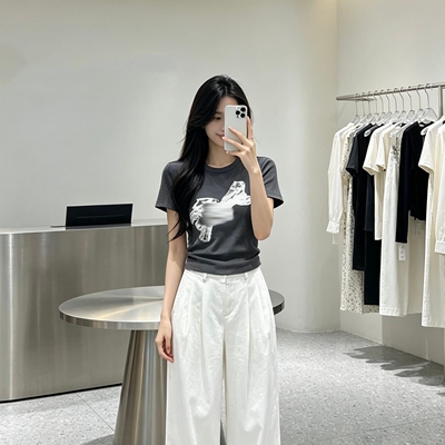 夏新款圆领印花短袖T恤女