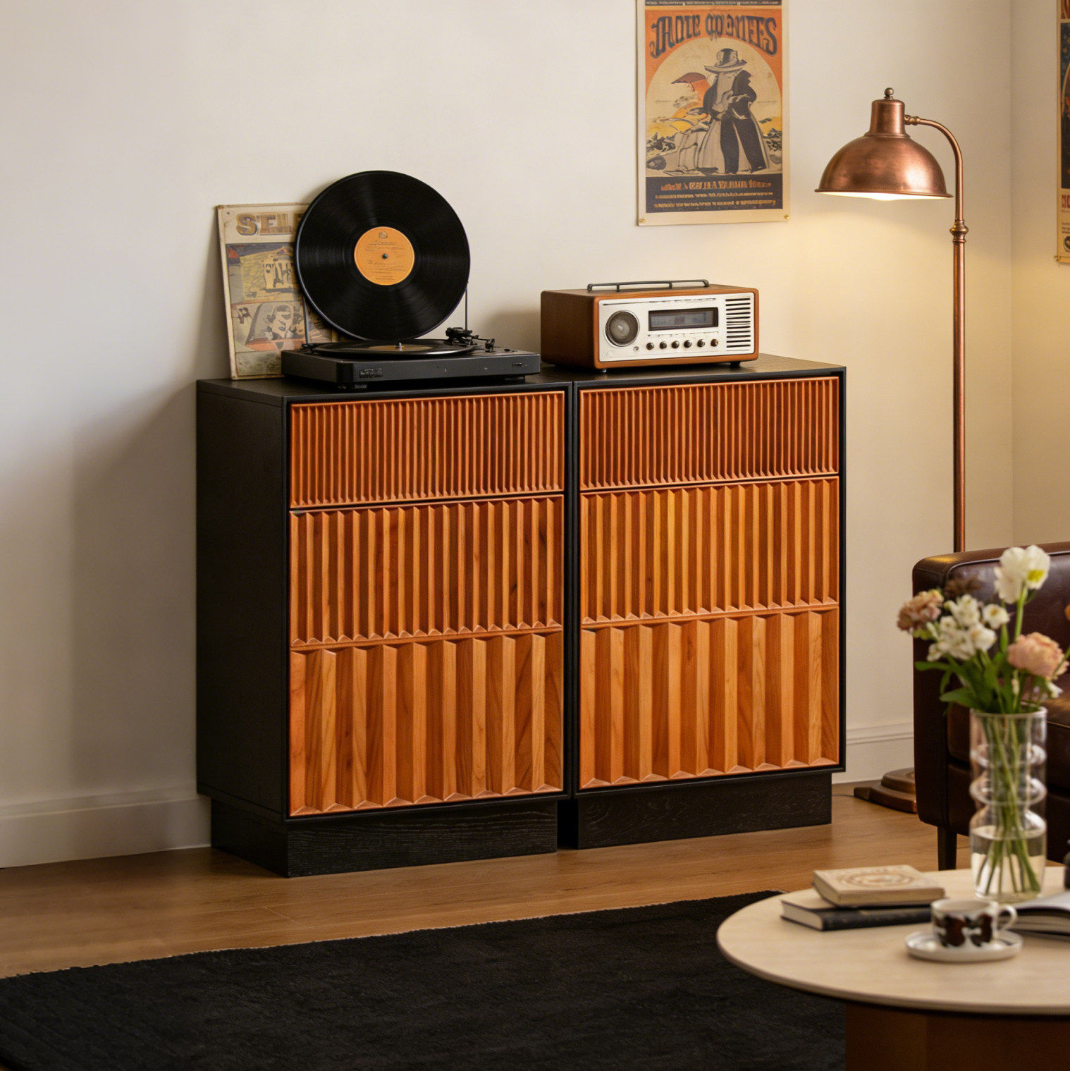 2026新款中古风实木斗柜客厅靠墙储物柜家用复古卧室床头置物柜子