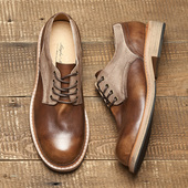 真皮做旧大头休闲皮男鞋 阿美咔叽新款 男低帮美式 复古马丁鞋 工装 鞋