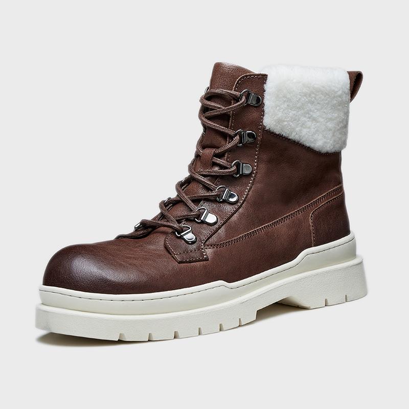 LP假日系列高帮马丁靴男士冬季厚底真皮百搭休闲雪地靴英伦风靴子