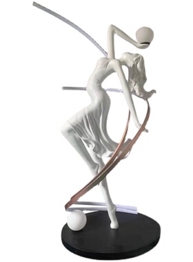 女神雕塑摆件舞蹈女孩落地灯客厅楼梯口酒店大堂样板间艺术装饰品