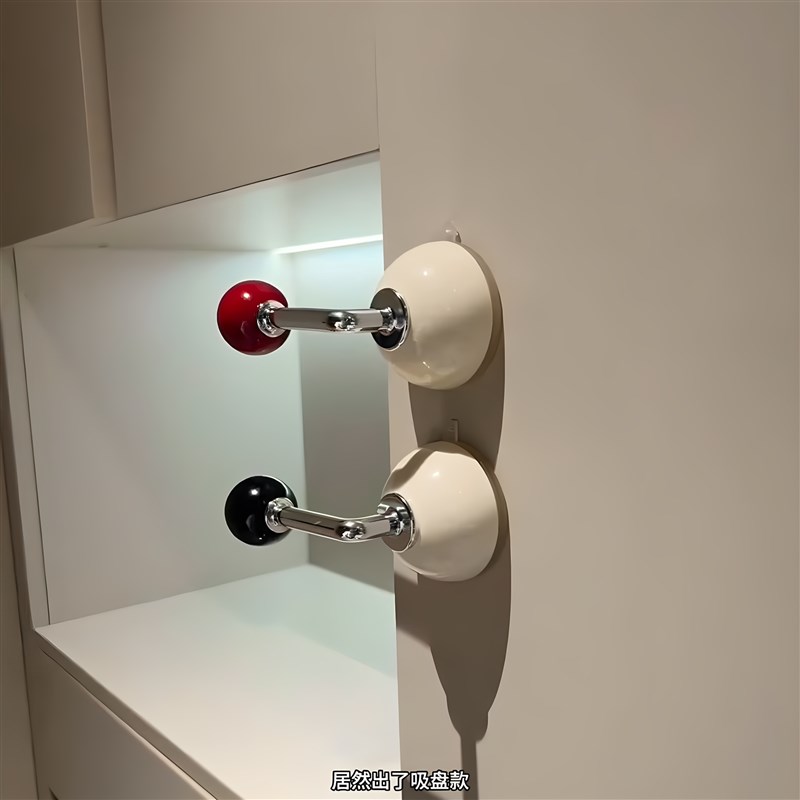 【家居好物】吸盘柜门拉手免打孔玻璃门把手卫生间推拉门衣柜手柄