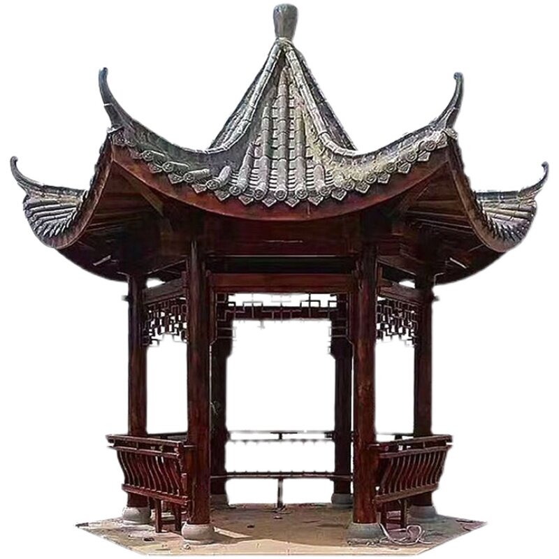 凉亭户外古建实木四角亭六角亭景观亭花园庭院室外别墅防腐木亭子
