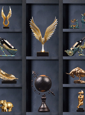 简约玄关摆件书桌酒柜办公室书柜客厅高档商务书房装饰品