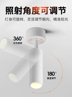 led明装射灯轨道灯3度光束角餐桌展柜氛围灯小角度聚光重点照明