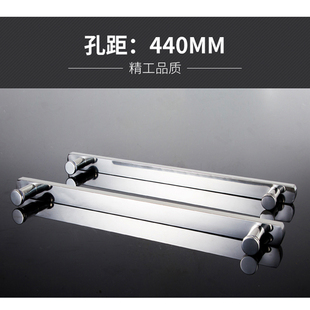 淋浴房玻璃门拉手浴室玻璃门拉手不锈钢移门拉手孔距440加厚