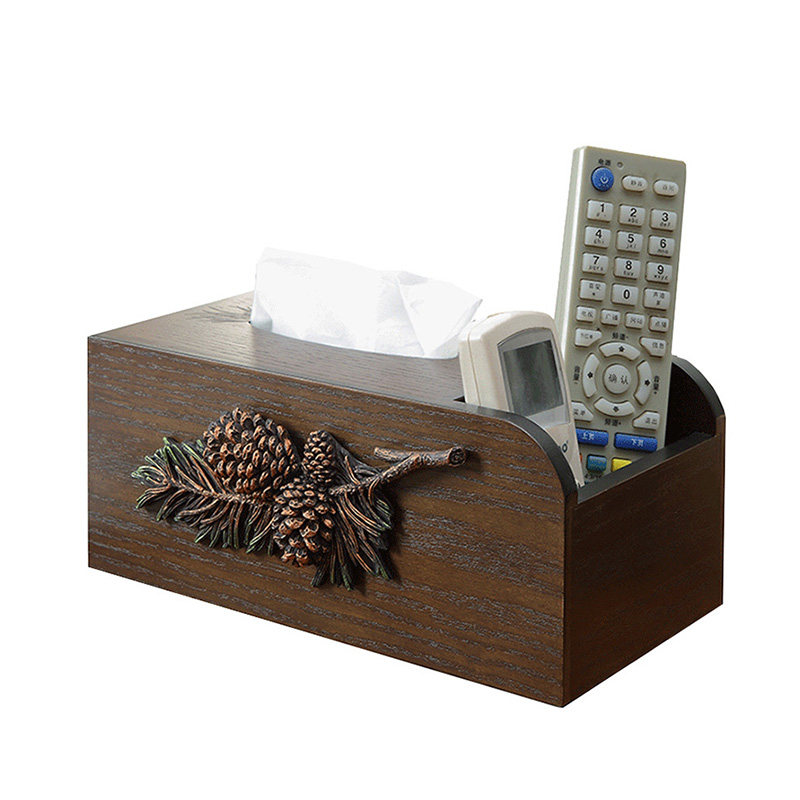 那澜多好欧式创意个性纸巾盒客厅家用木质抽纸盒桌面遥控器收纳盒