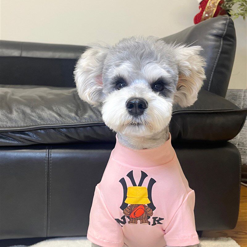宠物猫狗衣服 春夏粉色背包熊T猫宠物服装/雨衣（新