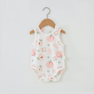 纯棉薄款 品牌专柜婴儿宝宝背心包屁衣夏季 撤柜专区