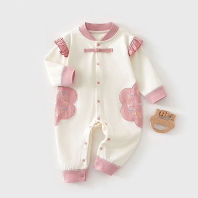 【撤柜专区】品牌专柜繁花春秋新款婴儿连体衣长袖哈衣纯棉打底