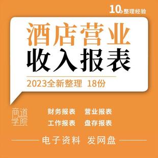 酒店预算财务前台餐饮客房营业报表服务员工作酒水饮料盘存报表