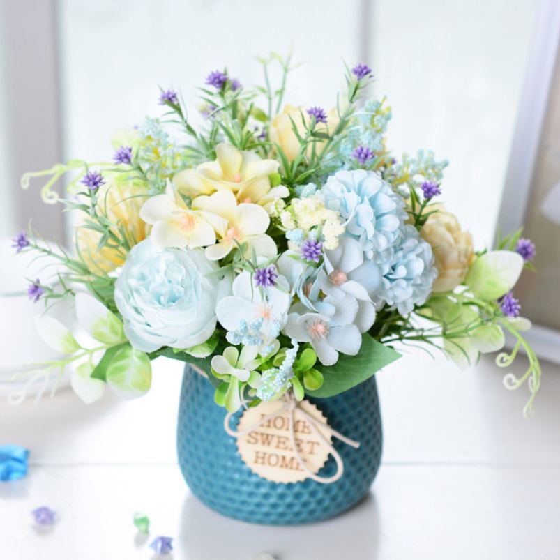 冰箱上的摆件顶部上档次旺宅花放花摆设假花花装饰品上放爆款