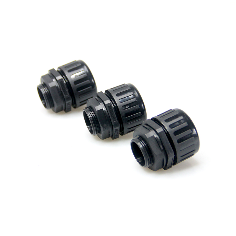 塑料浪管接头PA尼龙波纹管固定头软管密封防水快速接头IP68 PG型