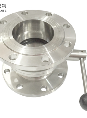 盼特304卫生级法兰蝶阀不锈钢D41X手动可做鸭嘴涡轮阀门DN50新款