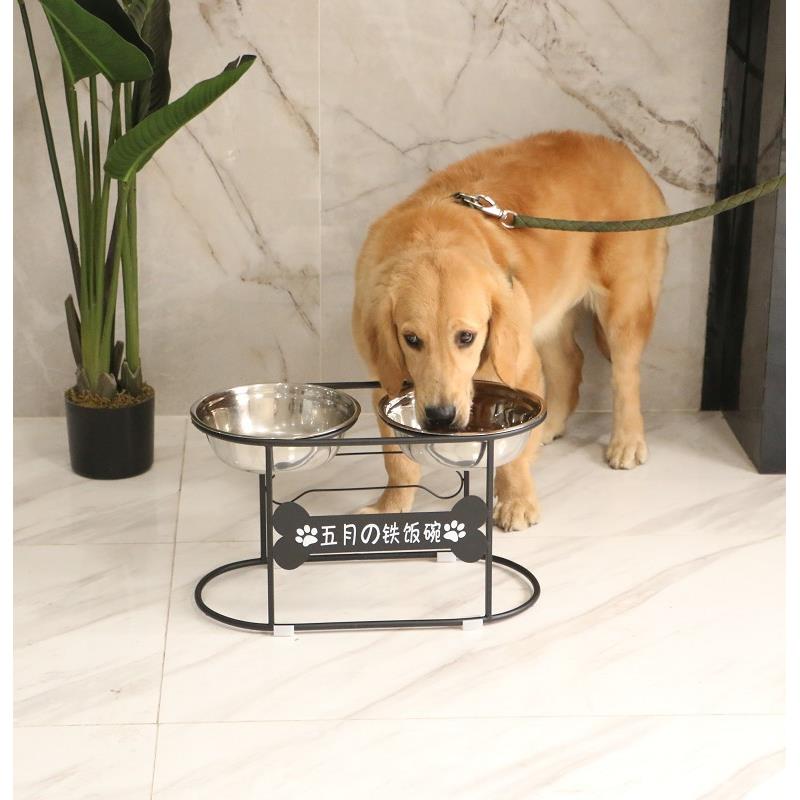 宠物饭碗不锈钢狗食架狗盆狗碗猫碗狗碗支架狗盆金毛型犬