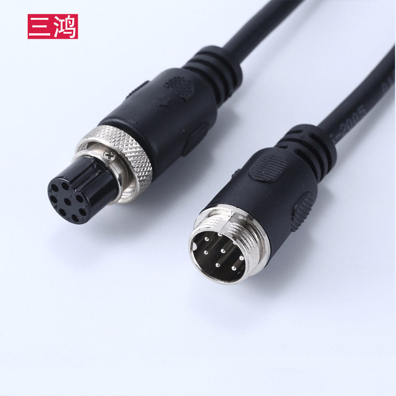 8芯手拉手航空头话筒线八针麦克风线会议系统公对母/公对公连接线