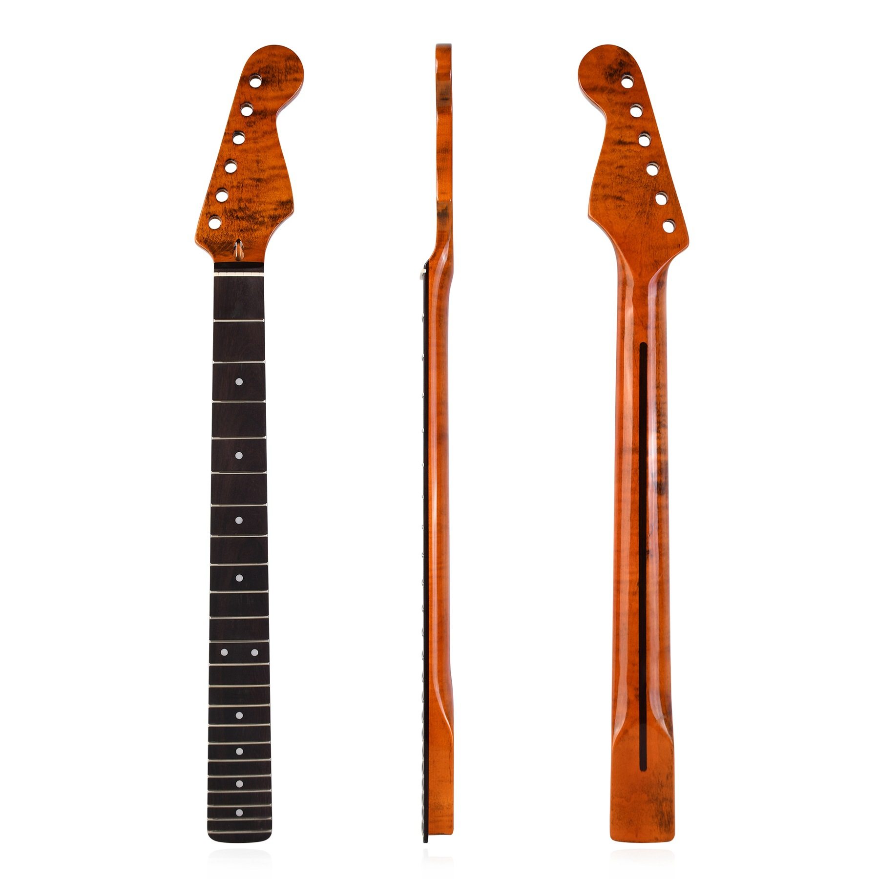 [ST搽色亮光]22品玫瑰木指板吉他琴柄琴颈for ST Strat-牛骨上枕