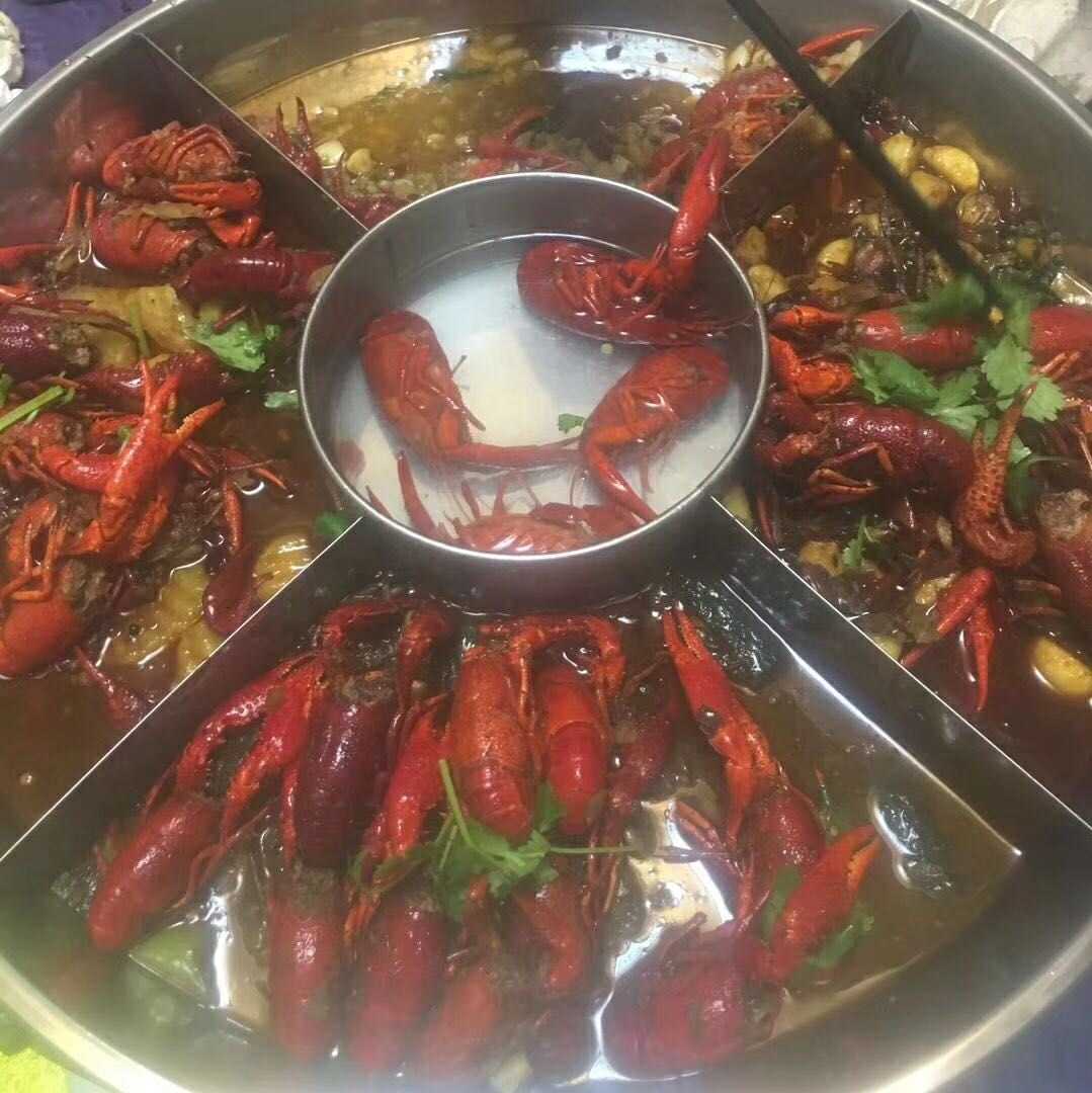 龙虾盘子特大号带耳圆形龙虾盛宴盘子小龙虾拼盘不锈钢海鲜大王金