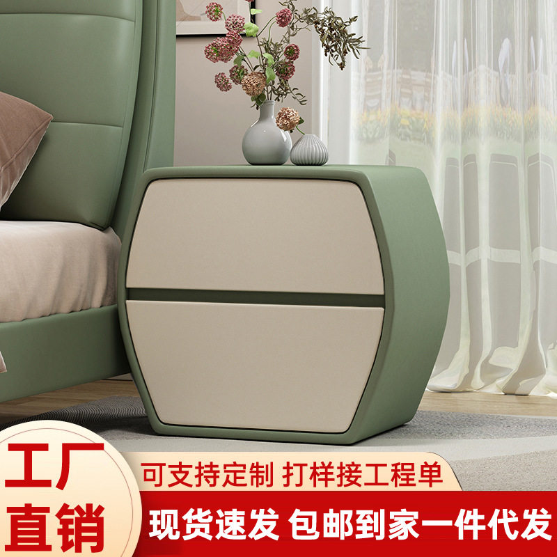 意式轻奢设计师实木床头柜