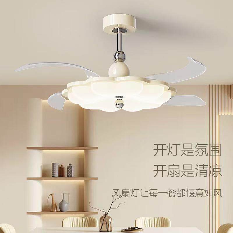 卧室吊灯中古风复古美式简约2025新款吊扇灯风扇灯隐形餐厅灯套餐