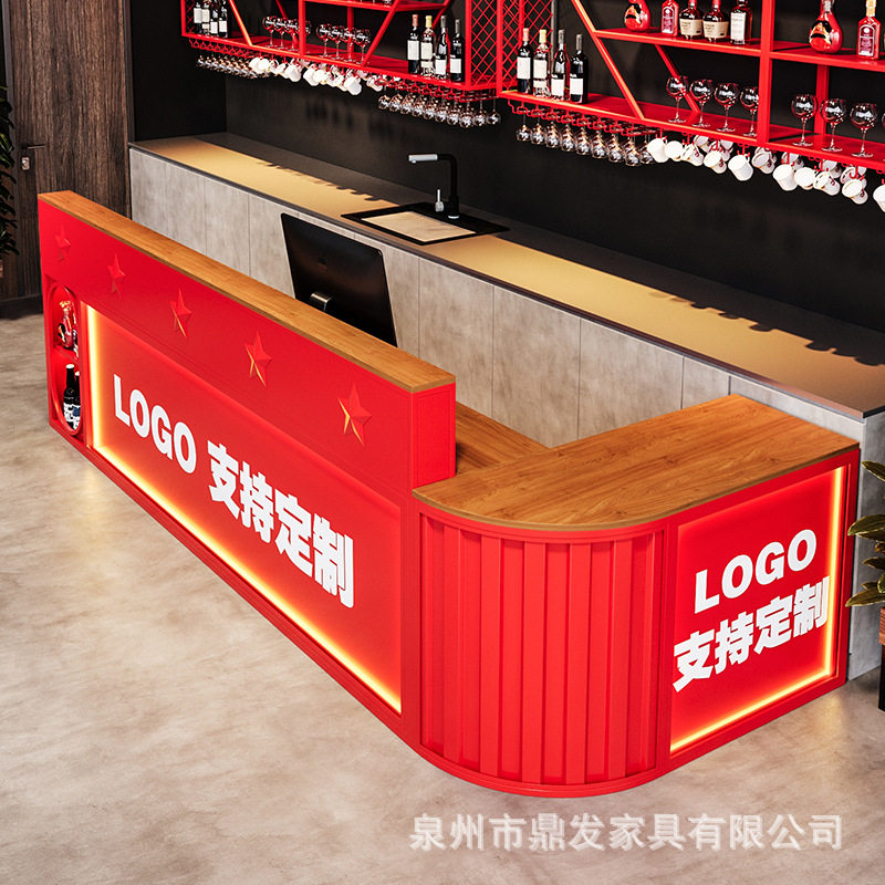 工业风网红弧形转角收银台