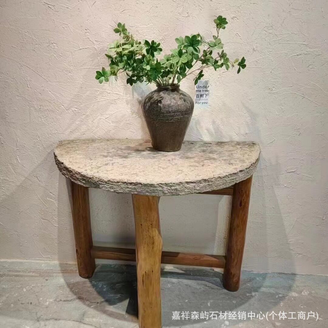 石木茶盘桌民宿复古怀旧老磨